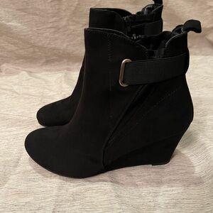 Women's Black Wedge Ankle Boots